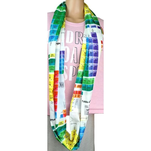 Periodic Table Scarf Elements Lab Teacher Science Student Gift Infinity White - Picture 7 of 8